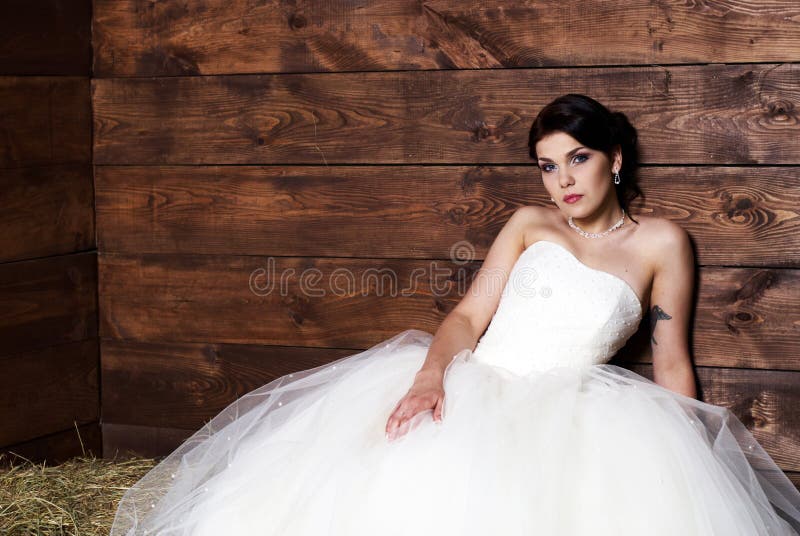 Bride in the barn