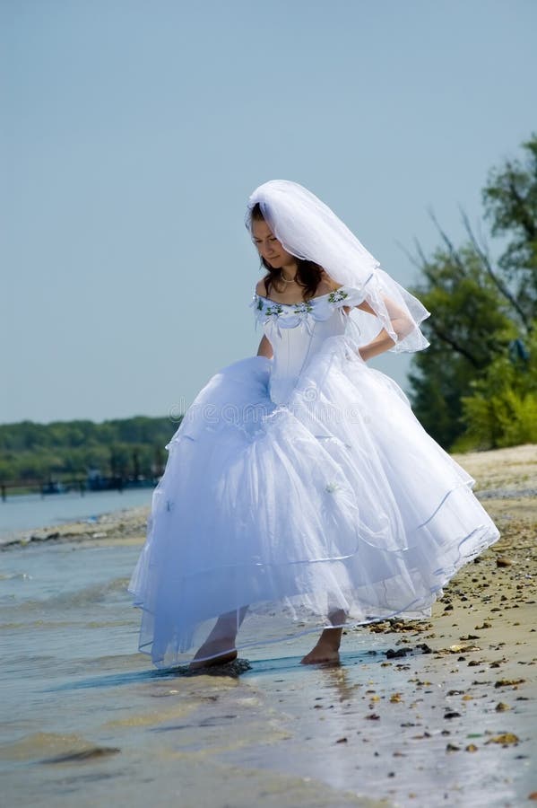 Bride on a beach