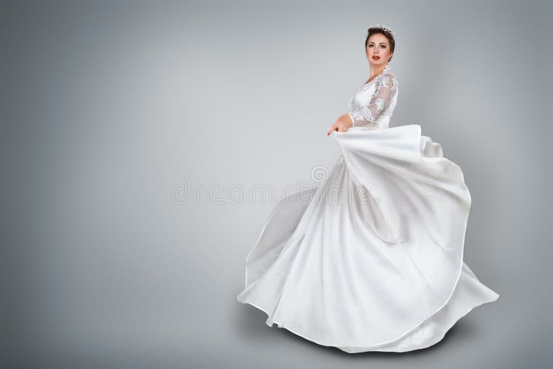 Bride in beautiful wedding dress