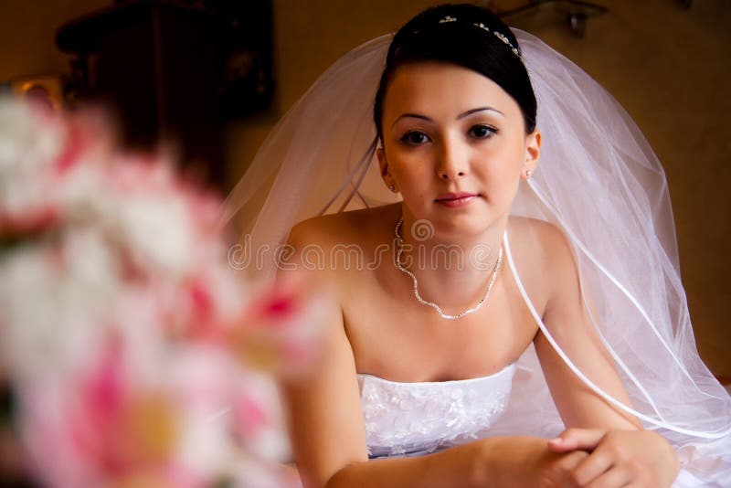 Bride on the bed