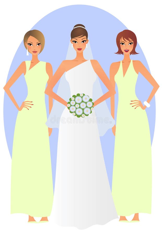 Bride and bridesmaids