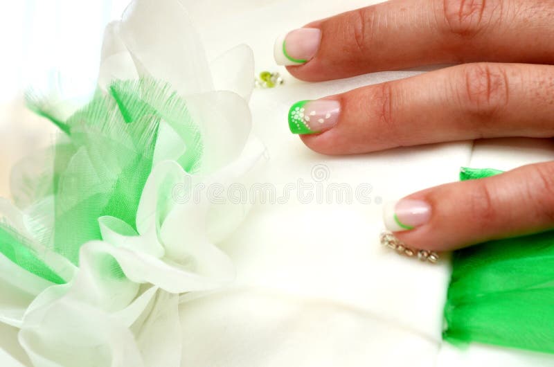 Bride dress and nails