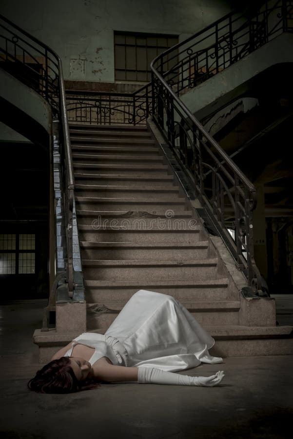 Bride fall down stairs royalty free stock photos Bride fall down stairs royalty free stock photos