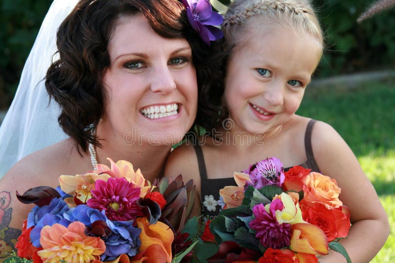 Bride and Flower Girl stock photography Bride and Flower Girl stock photography