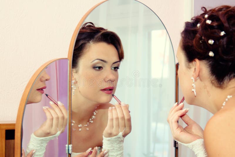 Bride getting ready for wedding