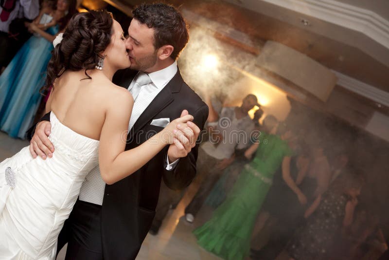 Bride and groom dance