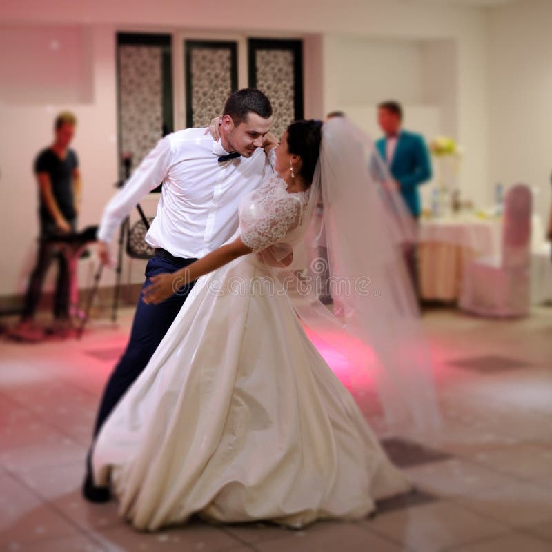 Bride and Groom Dancing on the Wedding Stock Photo Image of people
