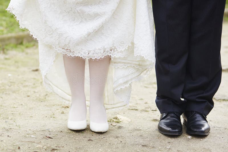 Bride and groom feet