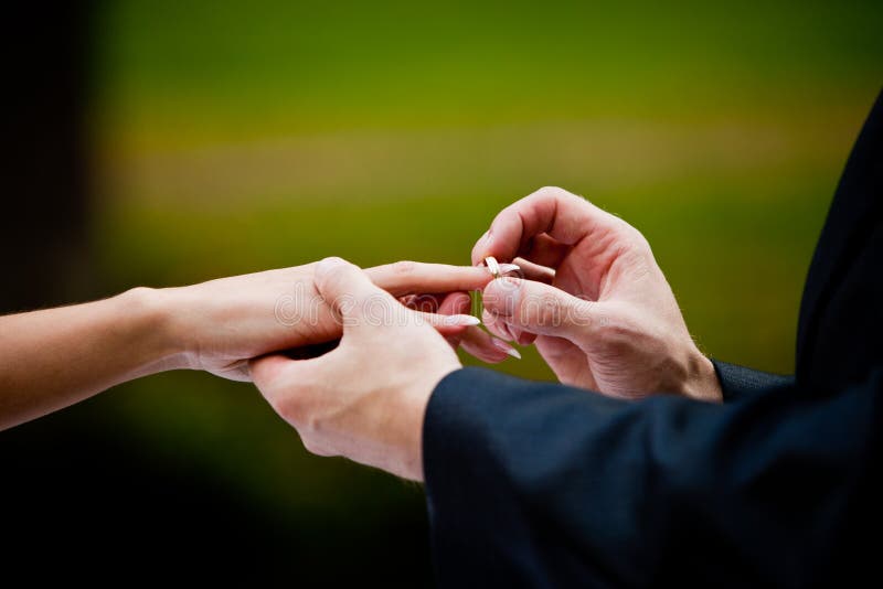 Bride and groom hands