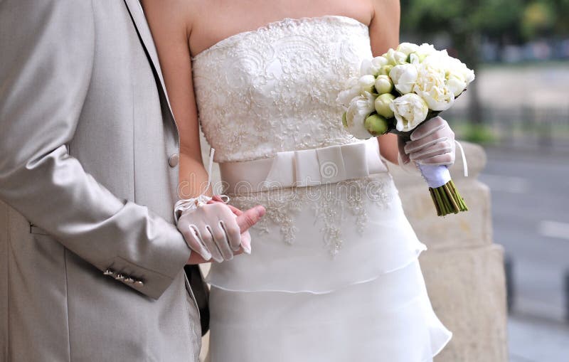 Bride and groom hands stock images Bride and groom hands stock images