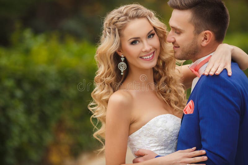 The bride and groom - the photograph in the Park.