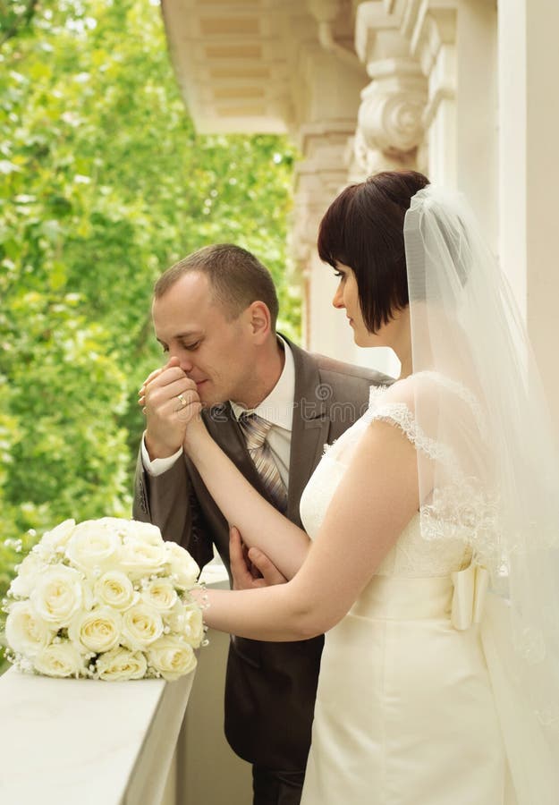 Bride and groom stock photo