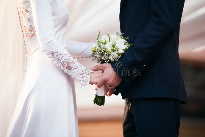 Bride and Groom on Wedding Day. Stock Photo Image of close, closeup