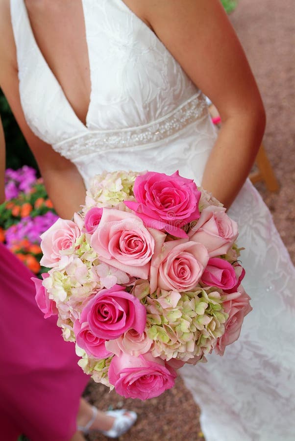 Bride Holding Wedding Flowers Stock Image Image of decoration