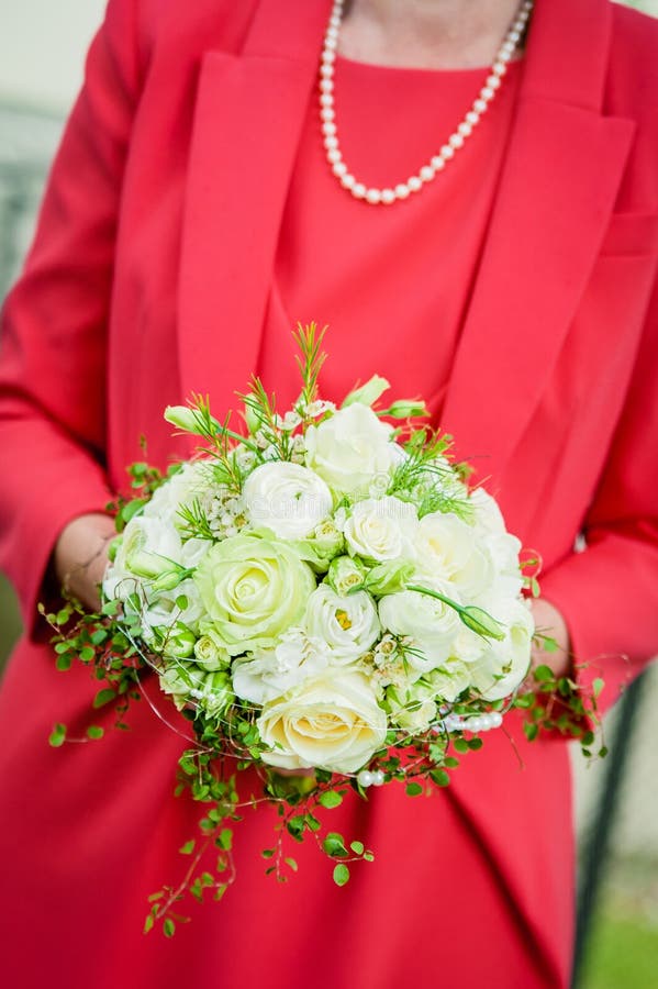 Bride Holding Wedding Bouquet Stock Image Image of floral, female