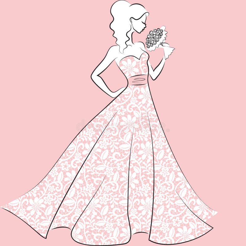 Download Bride In Lace Wedding Dress Stock Vector - Illustration of ...