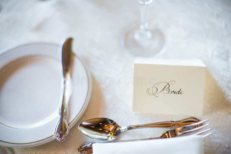 Bride Place Card at Wedding Reception Stock Image Image of bride