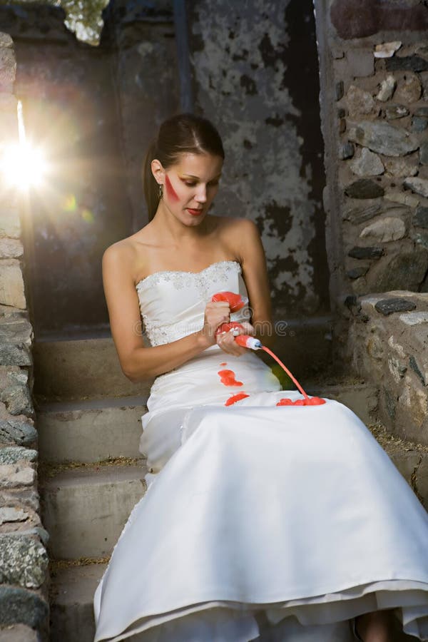 Bride with Red Paint
