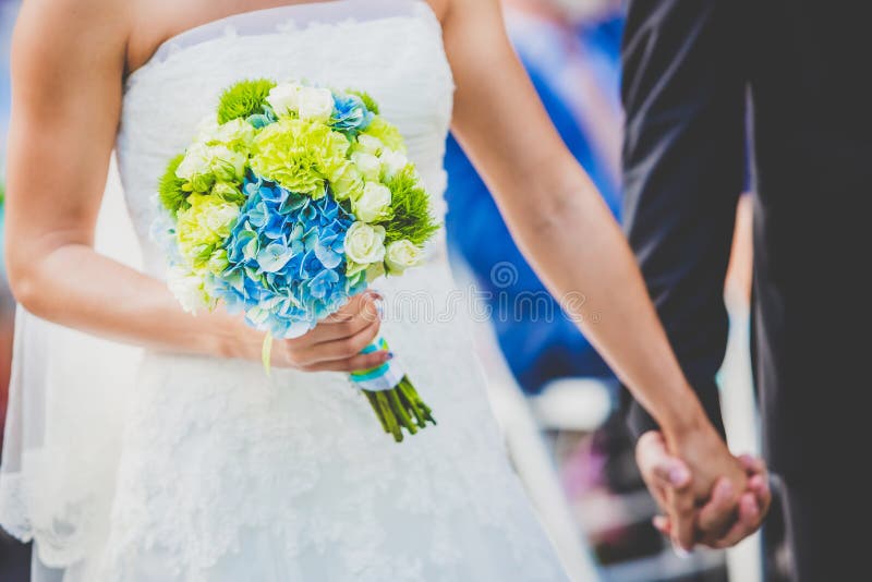 Bride S Holding Her Bouquet Stock Image Image of beautiful