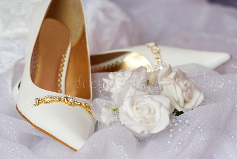 Bride`s shoes stock photography Bride`s shoes stock photography