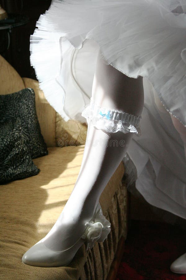 Bride Showing Her Leg With Garter Stock Photo Image of hand, custom