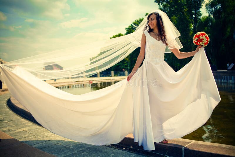 Bride with a wedding bouquet