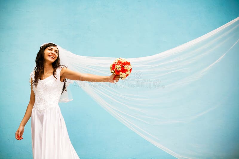 Bride with a wedding bouquet