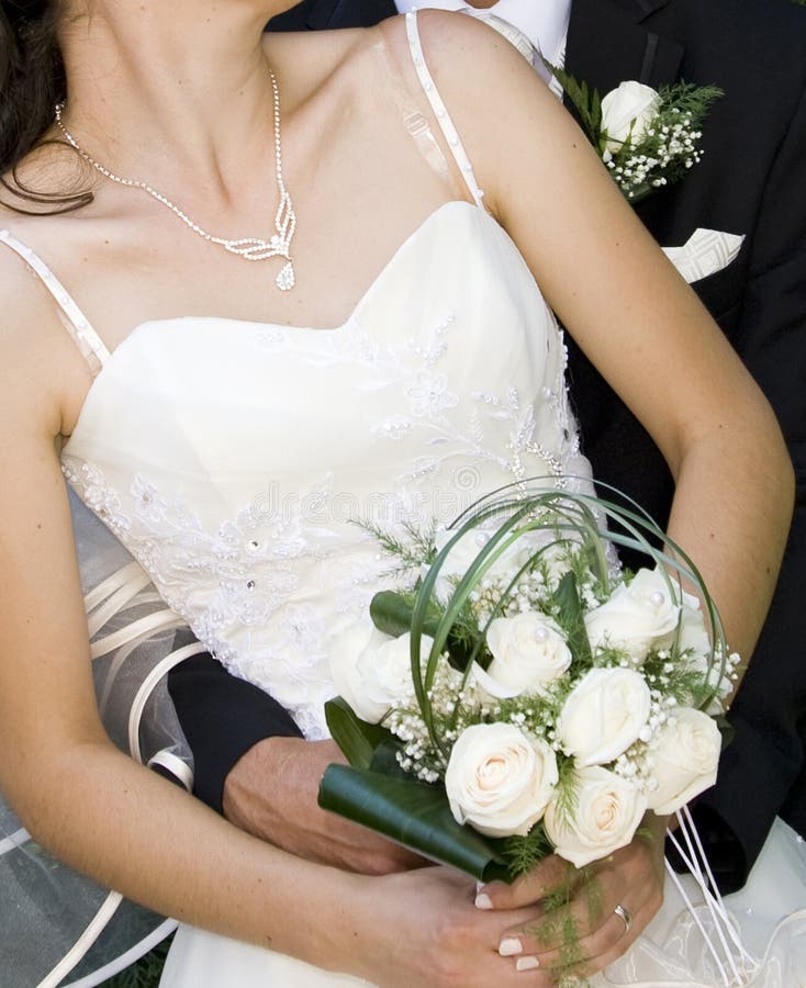 Bride with wedding bouquet