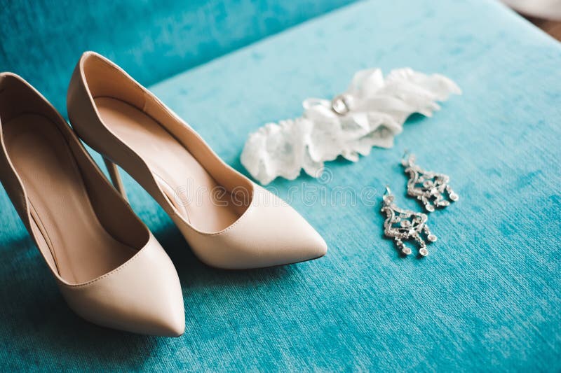 Bride Wedding Details - Wedding Shoes As a Backgrond Stock Photo ...