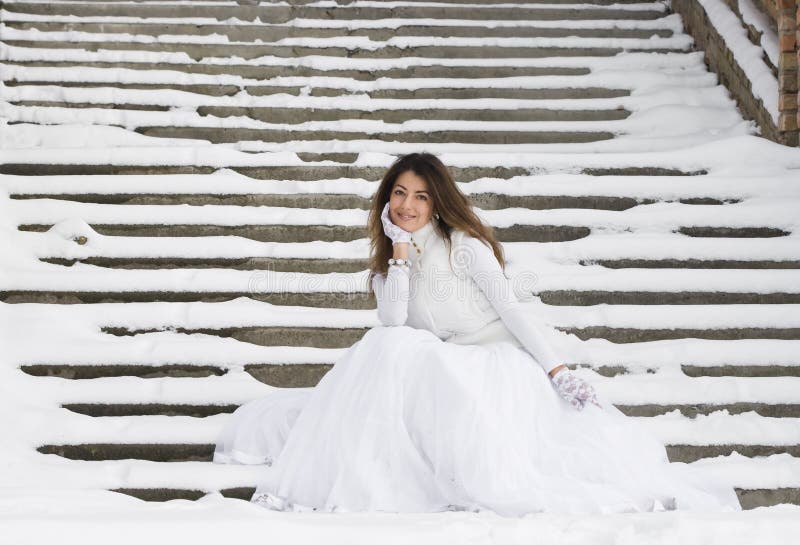 Bride in winter