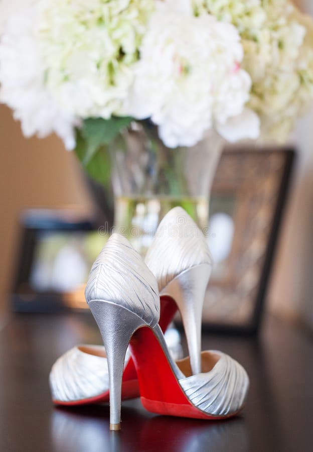 Brides red sole high heels stock image. Image of soles - 30398925