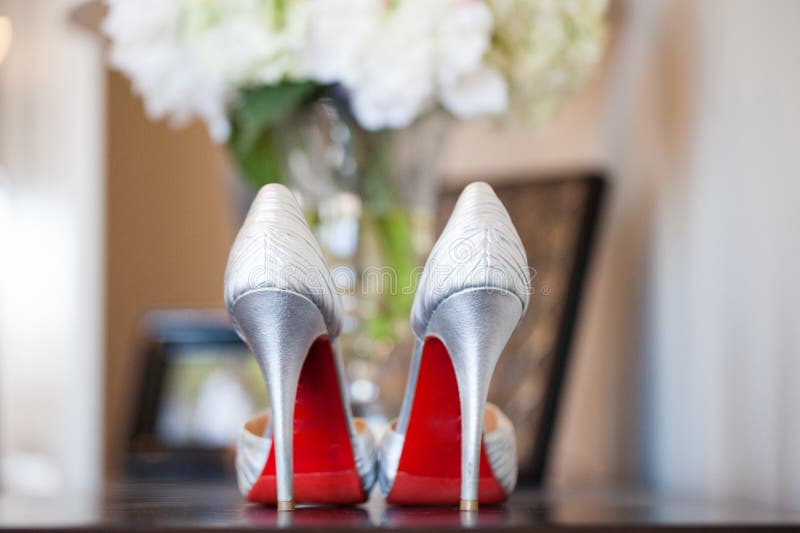 Brides red sole high heels stock image. Image of soles - 30398925