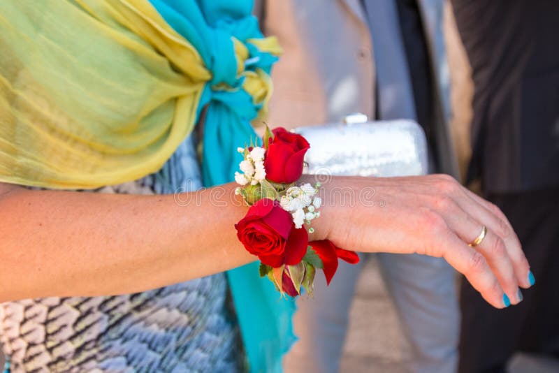 Bridesmaids Flower Bracelet Stock Photo - Image of shot, romance: 89027836