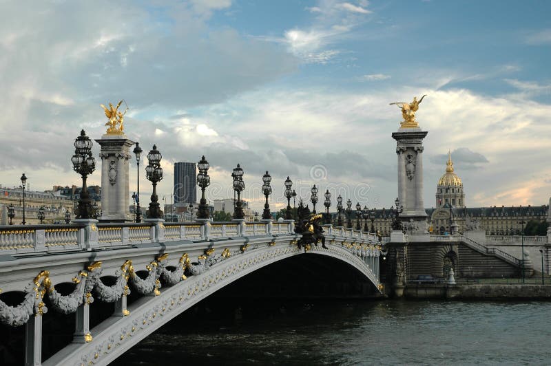 The Bridge of Alexander the Third in Paris Stock Photo - Image of ...