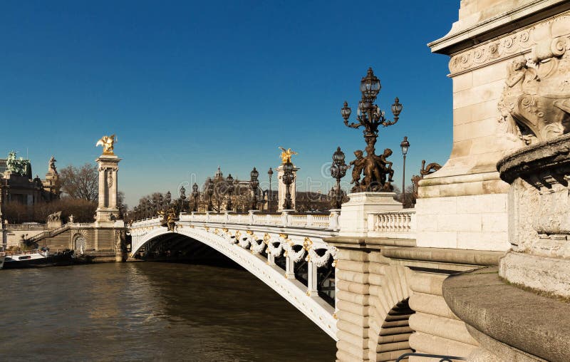 The Bridge of Alexandre III Bridge, Paris. France. Stock Image - Image ...