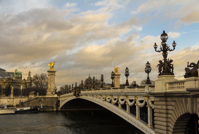 The Bridge Alexandre III, Paris, France. Editorial Image - Image of ...