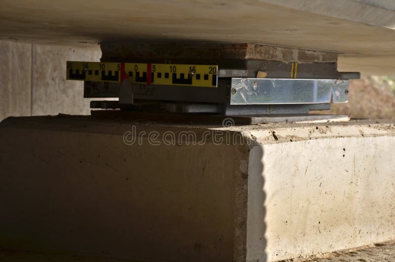 Bridge bearings, key components of bridge, ongoing inspection royalty free stock images