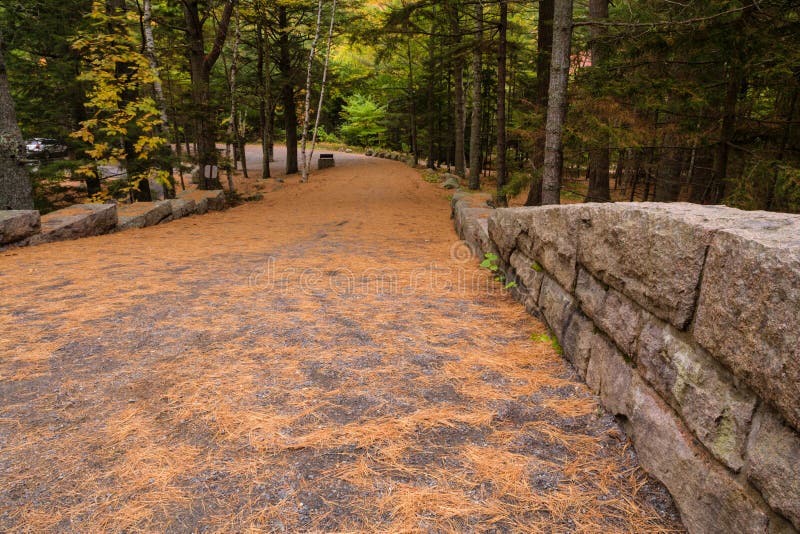 Bridge at Bubble Pond, Acadia National Park, Maine. Bridge at Bubble Pond in Acadia National Park on Mount Desert Island in Maine, USA royalty free stock image Bridge at Bubble Pond, Acadia National Park, Maine. Bridge at Bubble Pond in Acadia National Park on Mount Desert Island in Maine, USA royalty free stock image
