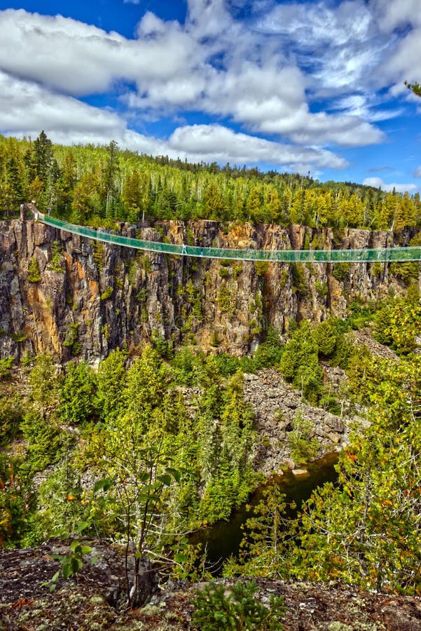 Bridge between Canyons Thunder Bay, Ontario, Canada Stock Image