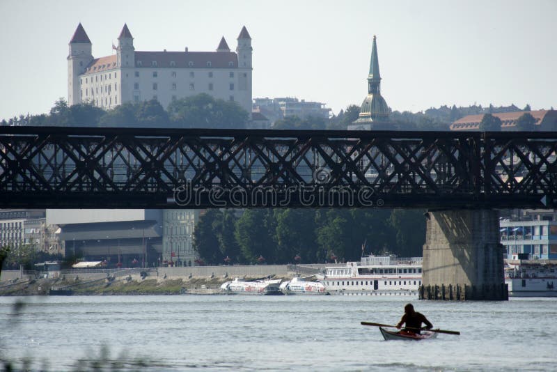 Bridge, castle and cathedral in Bratislava