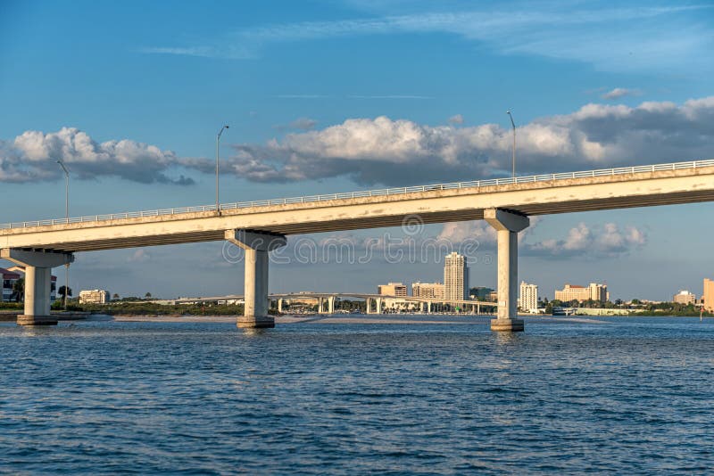 Bridge and Clearwater Beach, Florida. Stock Image Image of tour