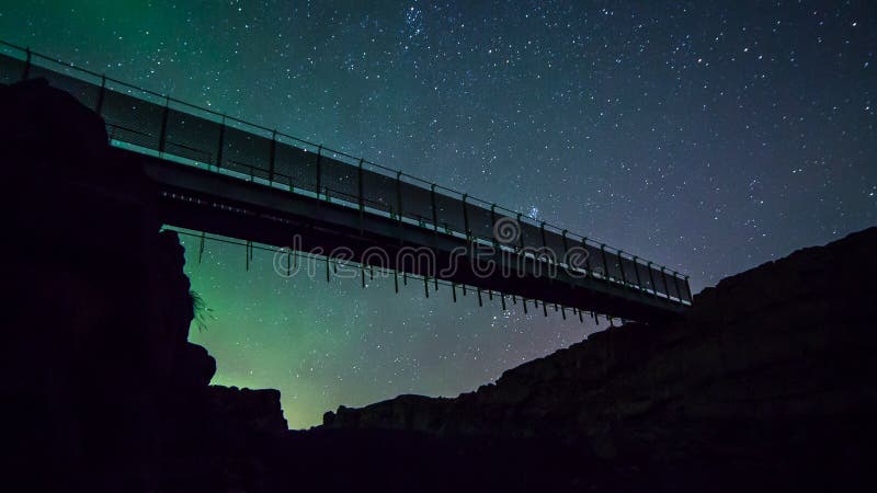 Bridge between the continents against the nigth sky