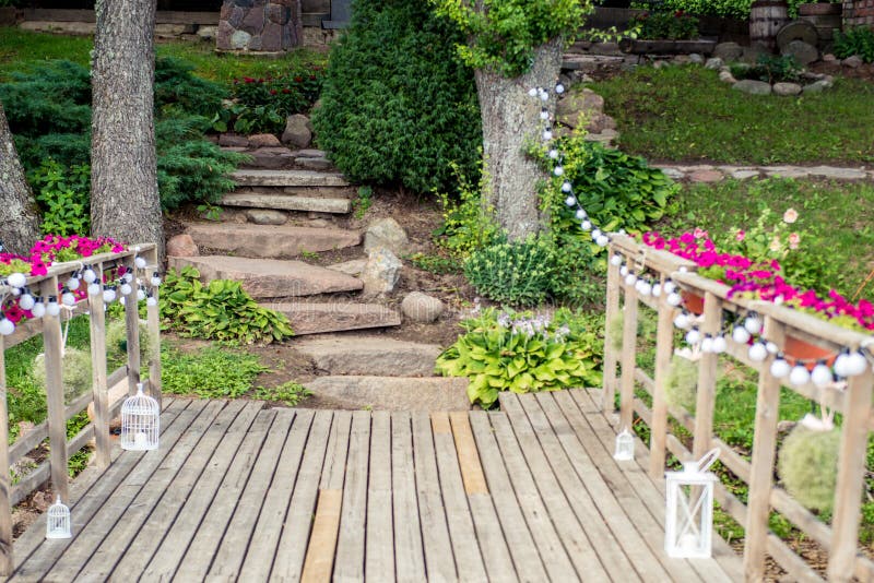 Bridge Decorated for Wedding Stock Photo Image of decoration