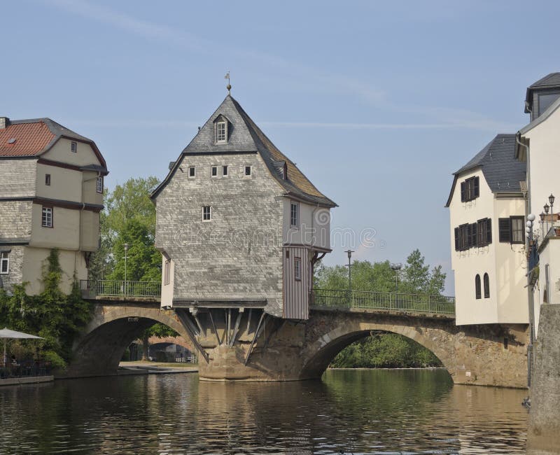 Bridge Houses stock image. Image of nahe, river, tourists 19551537