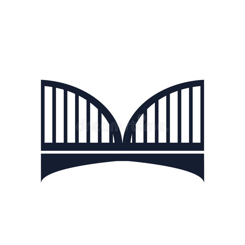 Bridge Icon Vector Sign and Symbol Isolated on White Background, Bridge