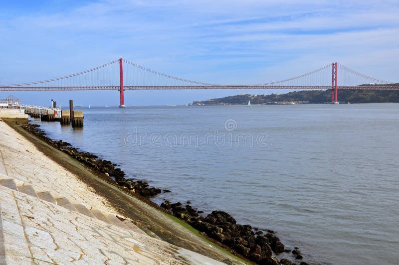 Bridge of 24 July, Lisbon stock photo. Image of landmark 35259062