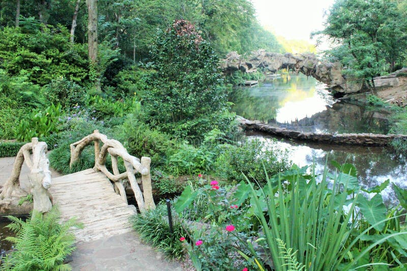 Bridge on lake at Old Mill Park, North Little Rock