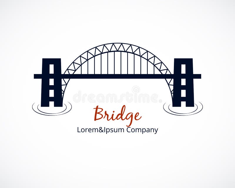 Bridge Logo Graphic Design on White Background vector illustration
