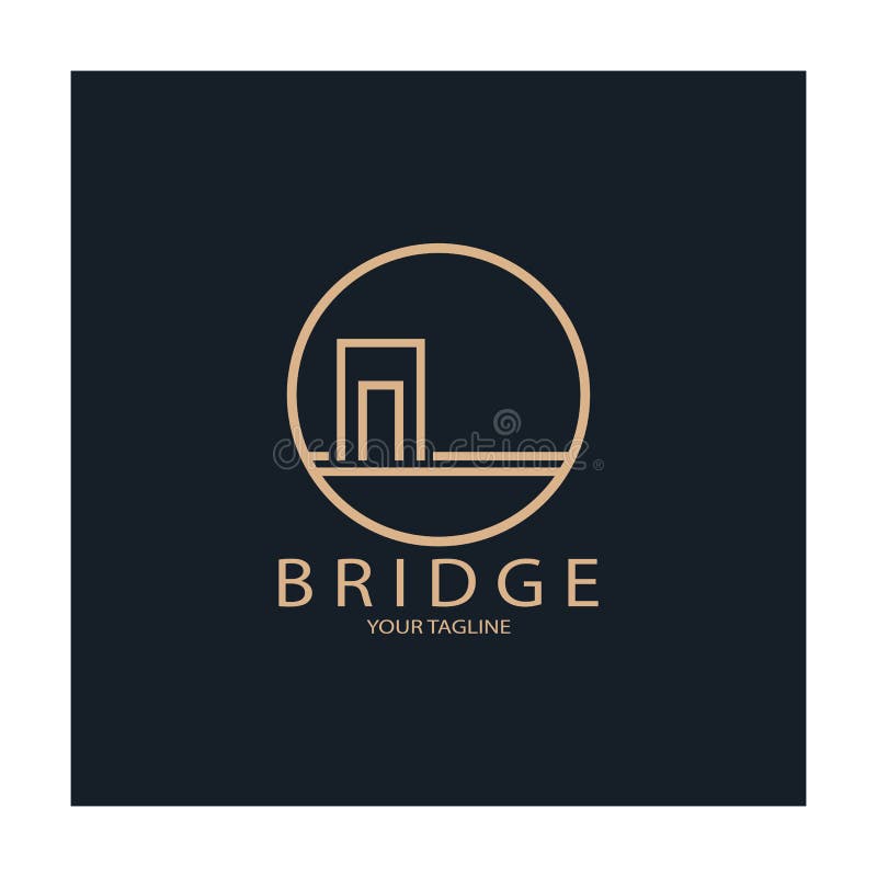 Bridge logo vector icon illustration design template royalty free illustration