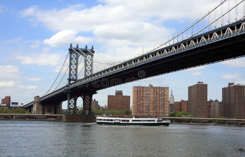 Bridge in Manhattan stock images